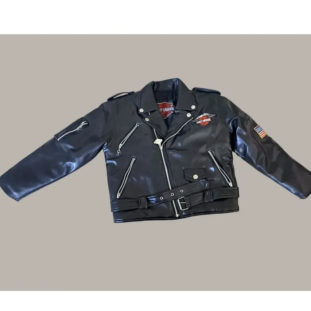 Harley-Davidson® Kids  Faux Leather Moto Jacket Sz. M NWOT